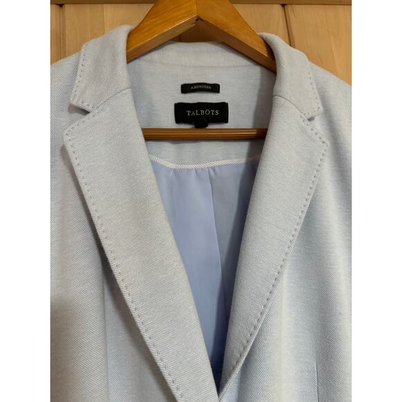 Talbots | Aberdeen Light Blue Knit Blazer | Size 14 - Picture 2 of 10